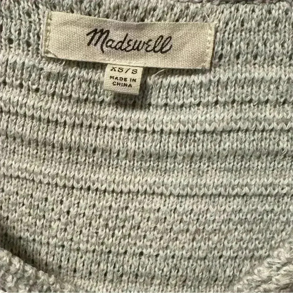 Madewell Short-Sleeve Fringe Hoodie Sweater XS - Picture 3 of 11